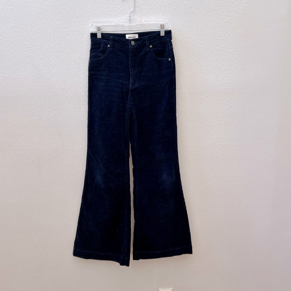 ROLLA’S Eastcoast flare navy corduroy pants